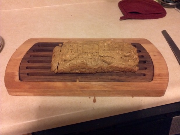 Finished sliced peanut bread
