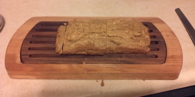 Finished sliced peanut bread