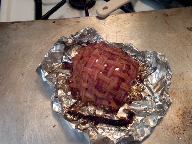 Fully cooked bacon bowl