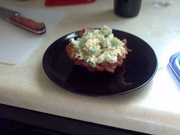 Bacon Weave Bowl with Chicken Salad