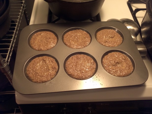 Flax buns in pan