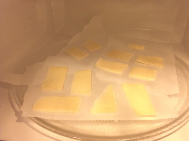 Slices of Parmasean Cheese in Microwave