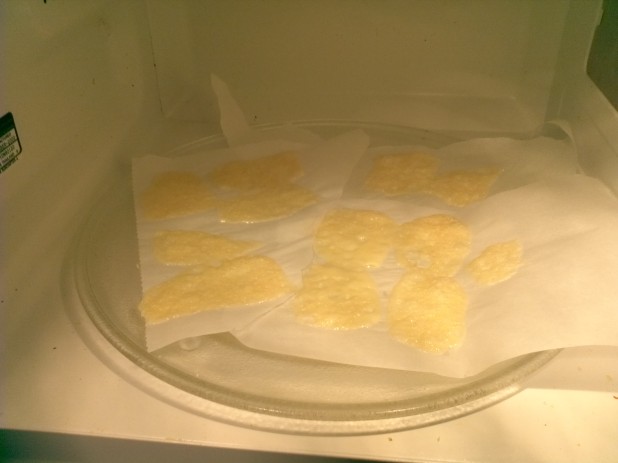 Finished parmesan cheese chips