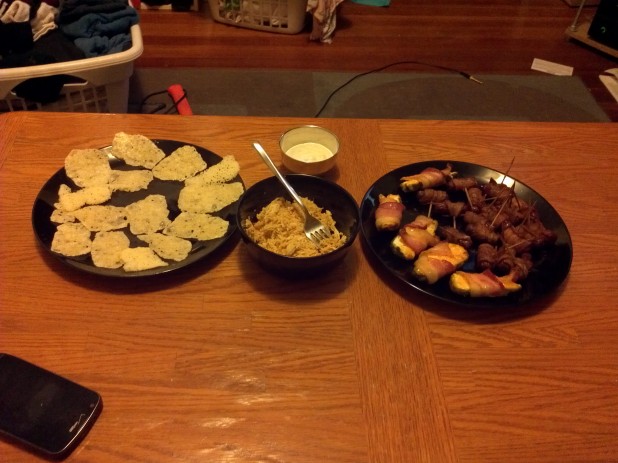 Parmesan Chips as part of a spread