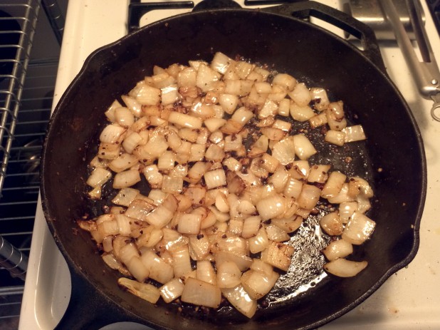 Frying onions