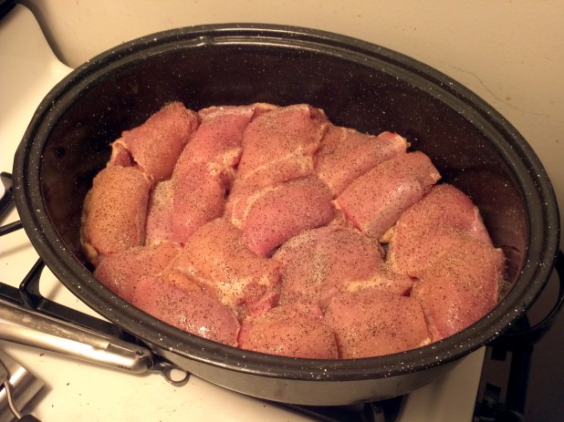 Chicken Thighs in roaster pan