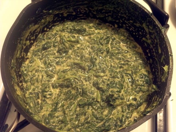 Finished Creamy Cheesy Spinach