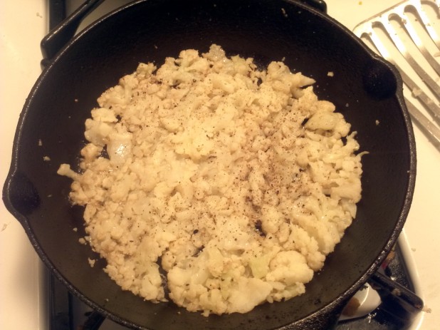 Frying cauliflower