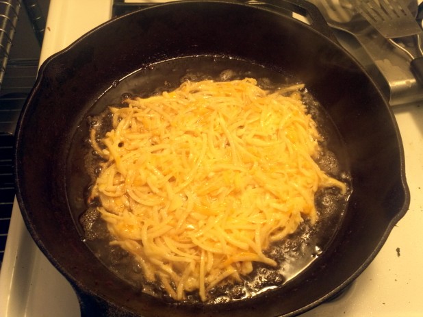 Frying Turnip Hashbrowns