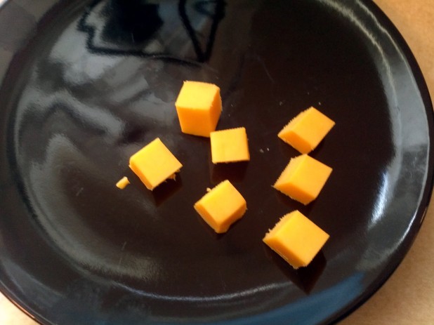 Cut up cheese stick