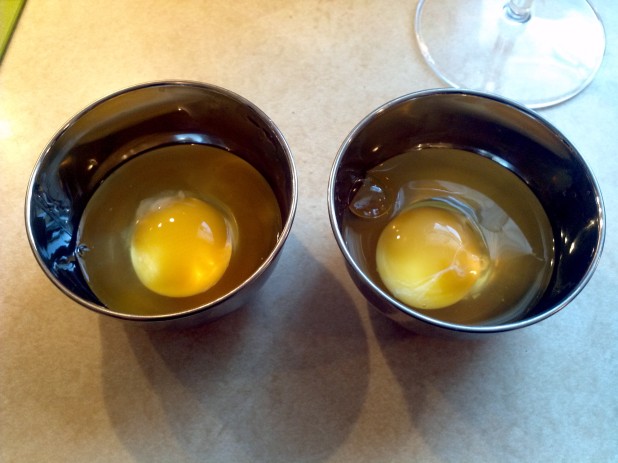 Eggs in prep cups