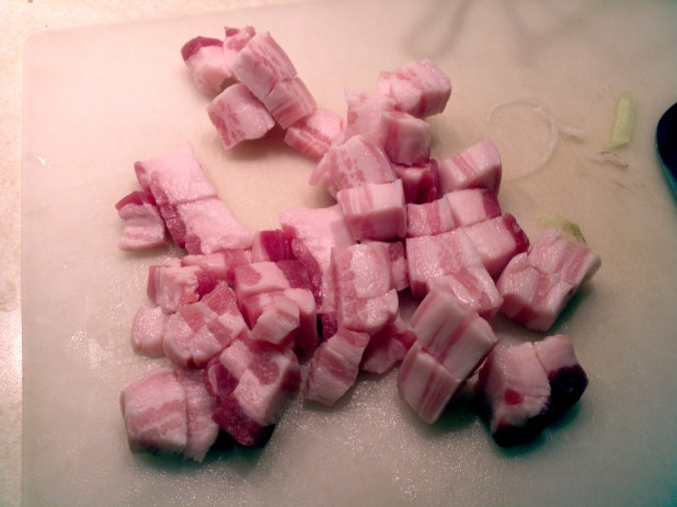 Cubed pork