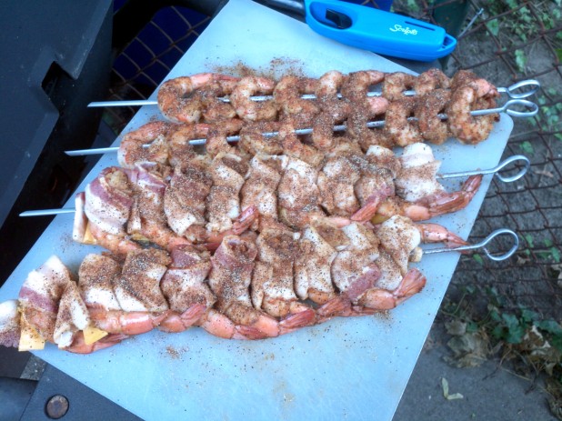 Shrimp ready for the grill