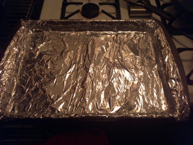 Foil on pan
