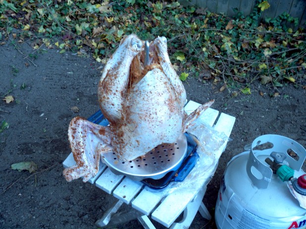 Turkey on the turkey holder