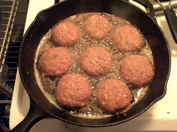 Frying Juicy Lucys