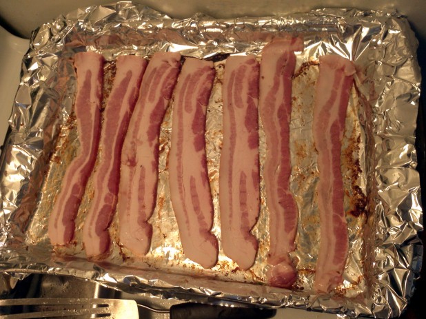Bacon ready for the oven