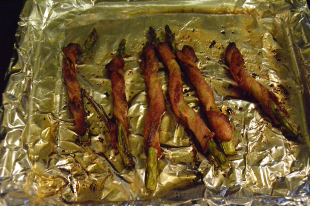 Finished Bacon Wrapped Asparagus