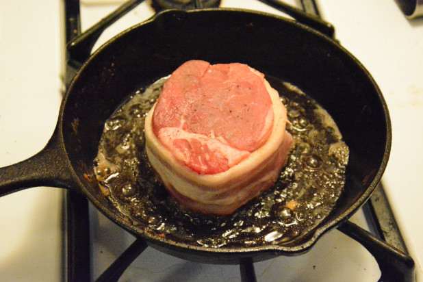 Searing the Filet Mignon