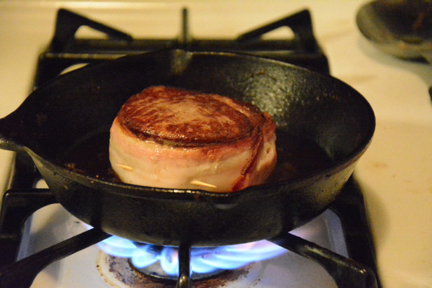 Searing the Filet Mignon