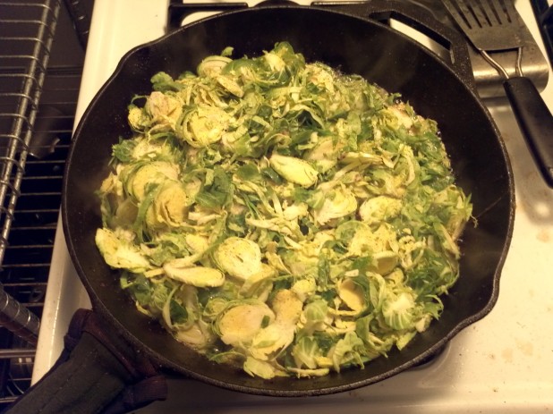 Fry Brussels Sprouts in Bacon Grease