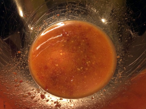 Sauce in large mixing bowl