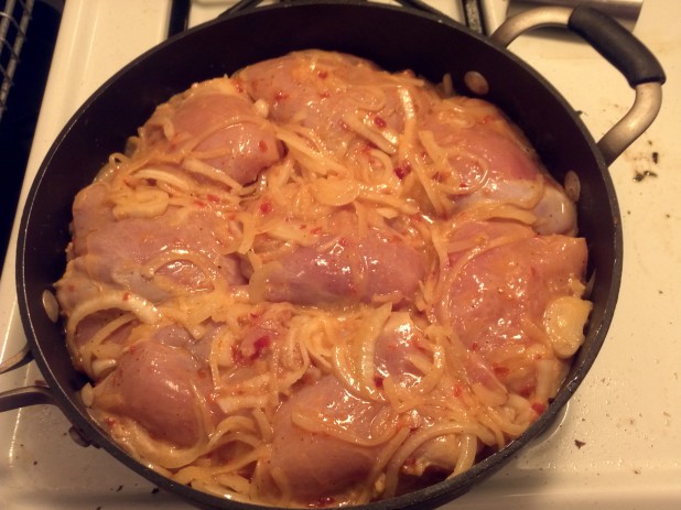 Chicken Thighs in pan