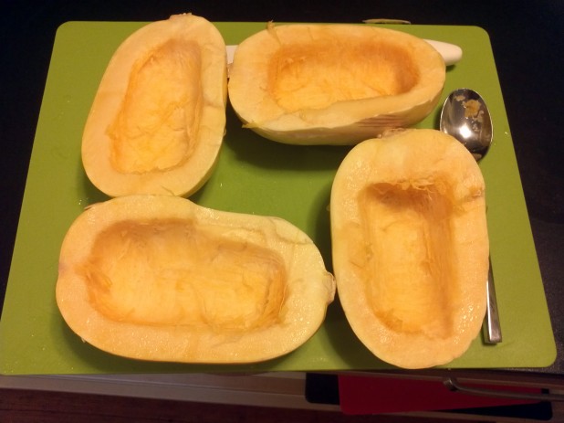 Remove Seeds from Spaghetti Squash