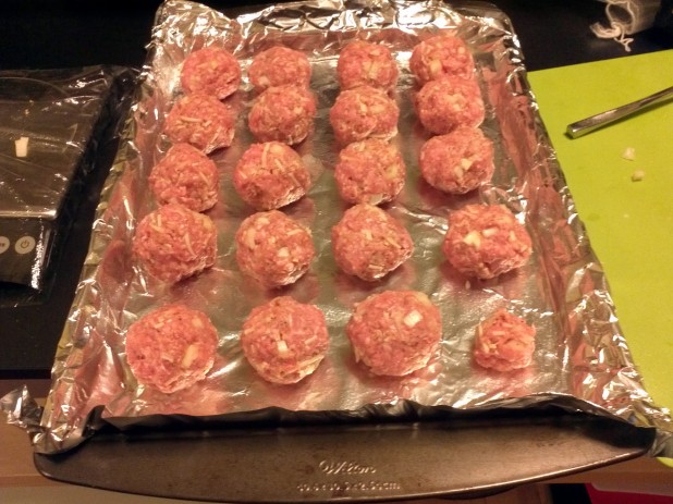 Finished Stuffed Meatballs
