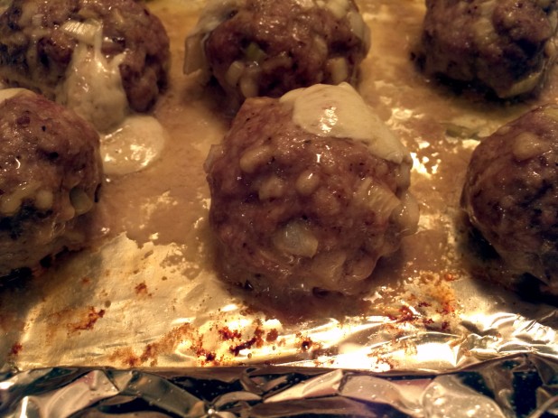 Closeup of finished Meatballs