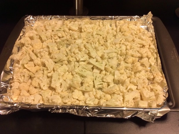 Oiled Cauliflower with salt and pepper