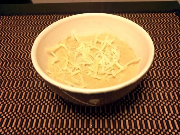 Finished Cheddar Cauliflower Soup