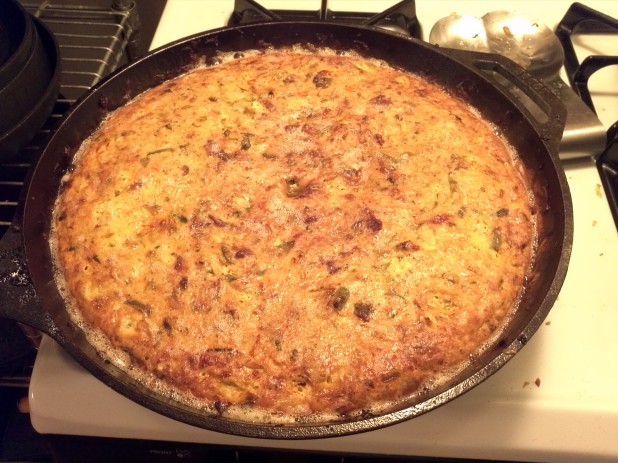 Finished Cast Iron Skillet Frittata