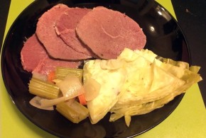 Finished Corned Beef and Cabbage