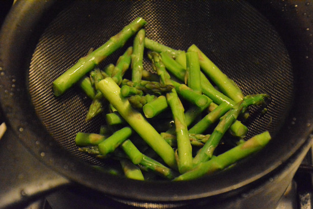 drained asparagus