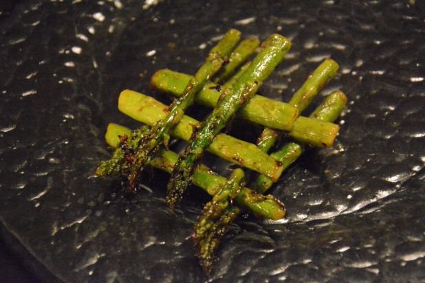 Finished garlic asparagus