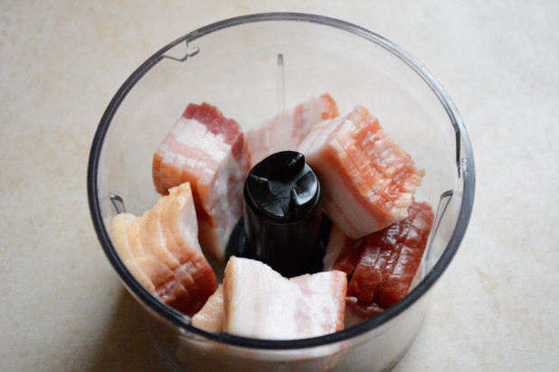 Bacon in the food processor