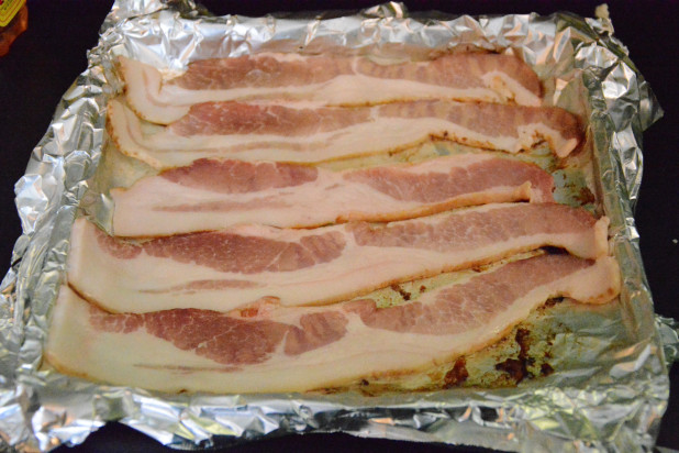 Bacon on cooking pan