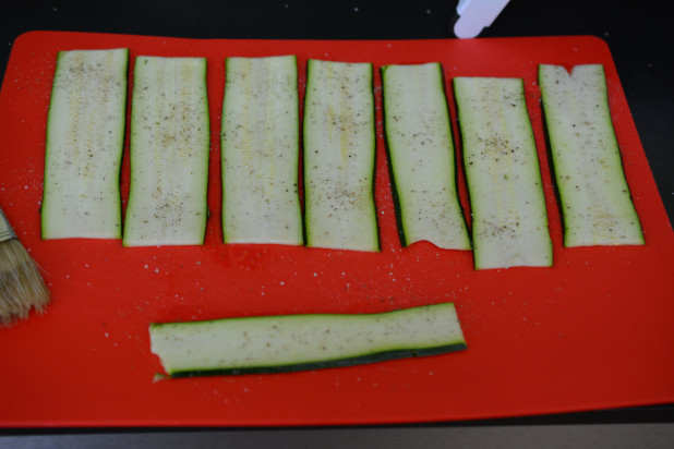 Seasoned and Oiled Zucchini strips