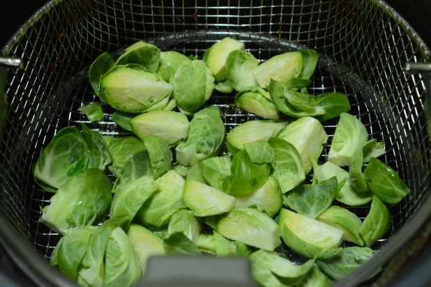 Brussels Sprouts in Fryer Basket