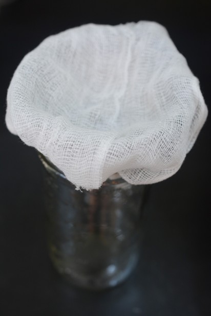 Cheesecloth and Funnel for Leaf Lard