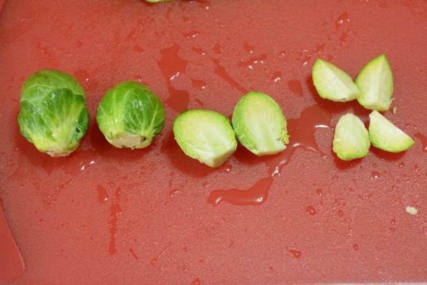 Quartering Brussels Sprouts