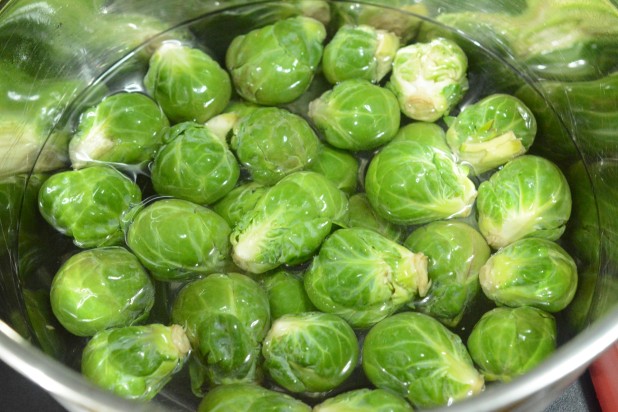 Washing Brussels Sprouts