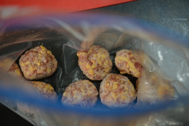 Frozen Cheesy Sausage Balls