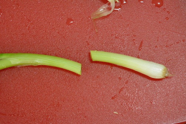 Chop Ends off of Green Onions