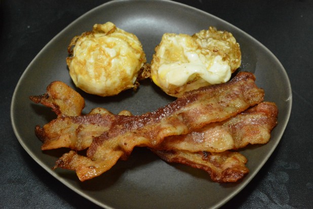 Deep Fried Eggs with Bacon