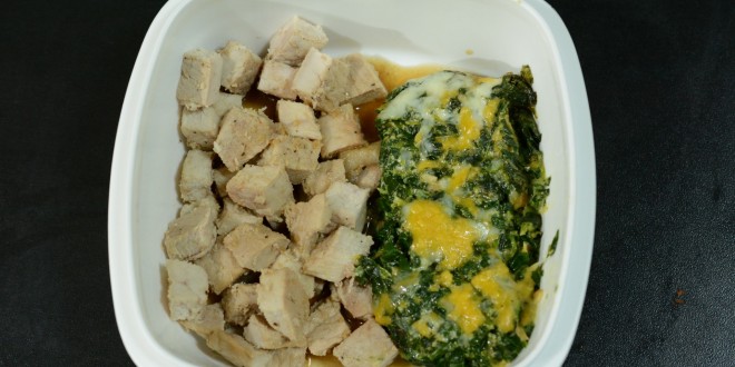 Pork Chop lunch with Spinach Crap