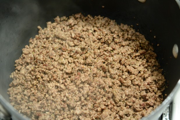 Seasoned Ground Beef in Pot