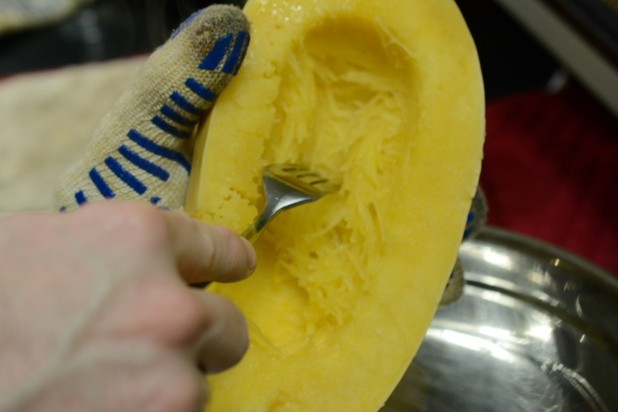 Shredding Spaghetti Squash