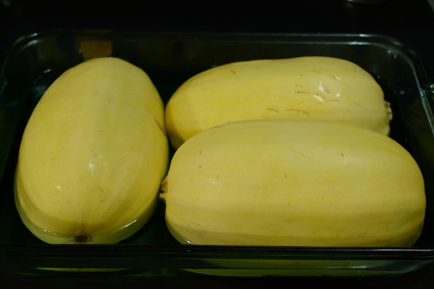 Spaghetti Squash Ready For the Oven